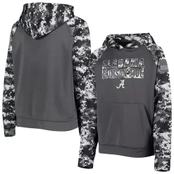 Youth Colosseum Charcoal Alabama Crimson Tide OHT Military Appreciation Digital Camo Raglan Pullover Hoodie