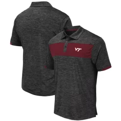 Men's Colosseum Black Virginia Tech Hokies Nelson Polo