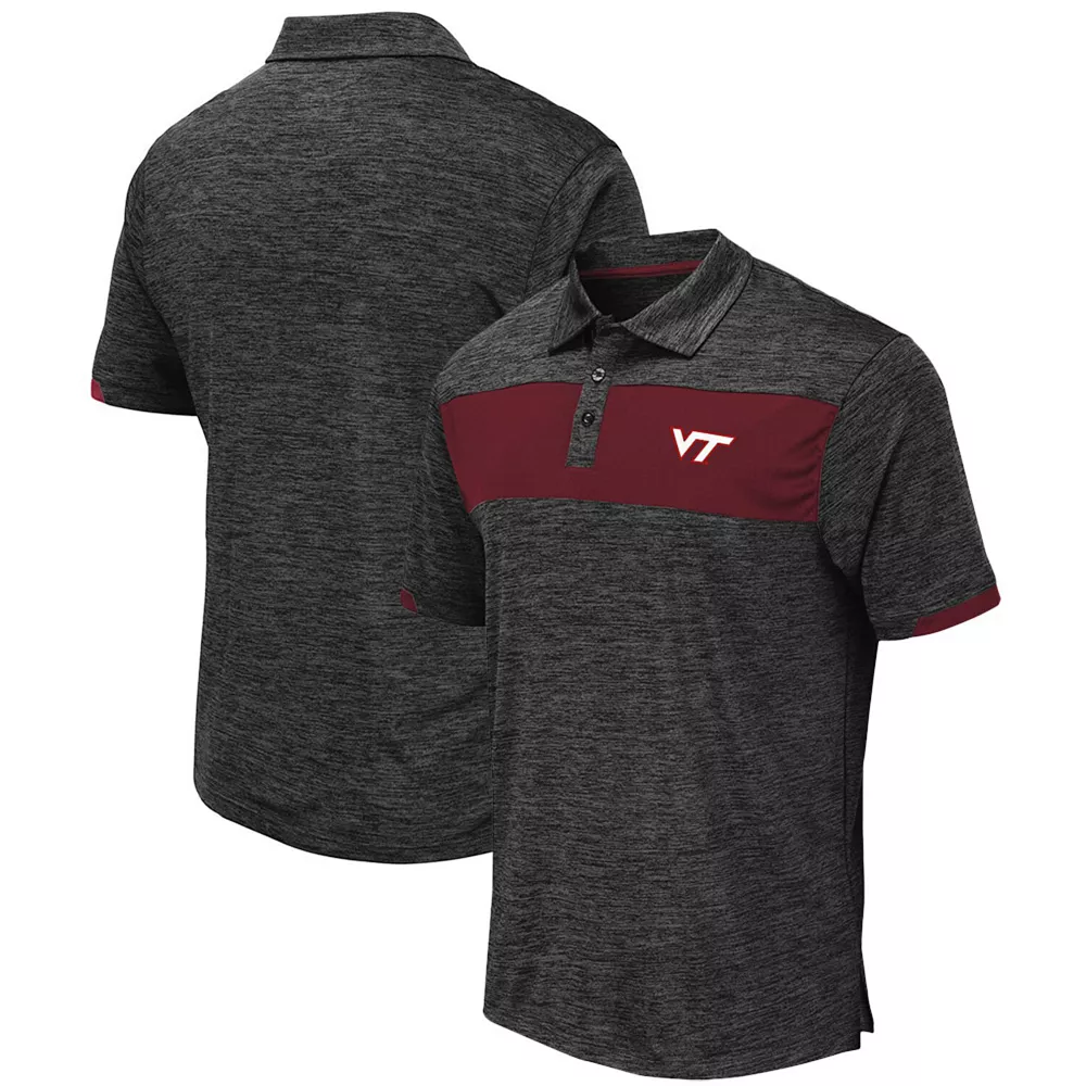 Men's Colosseum Black Virginia Tech Hokies Nelson Polo