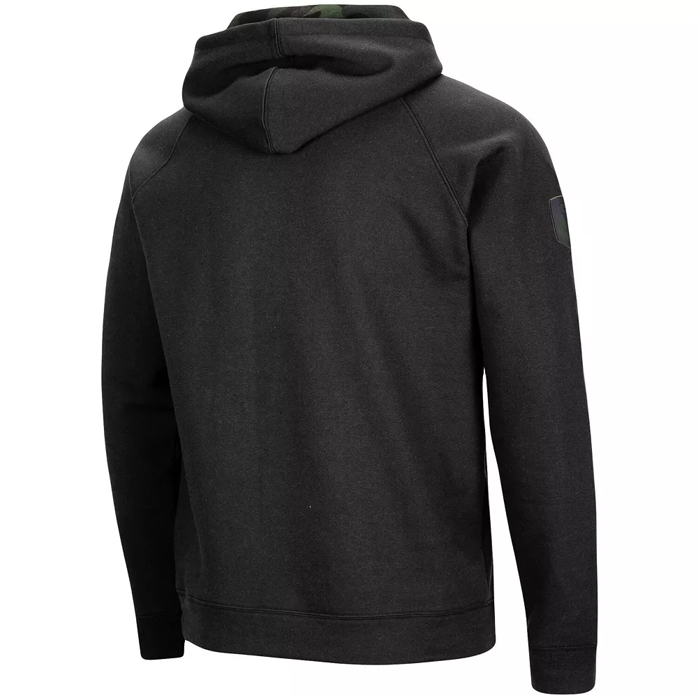 Men's Colosseum Black Georgia Tech Yellow Jackets OHT Military Appreciation Camo Pullover Hoodie - Image 2