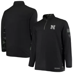 Men's Colosseum Black Nebraska Huskers OHT Military Appreciation Big & Tall Quarter-Zip Jacket