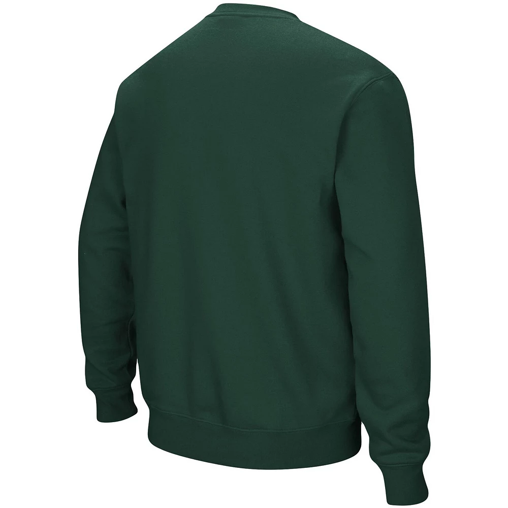 Men's Colosseum Green Tulane Green Wave Arch & Logo Tackle Twill Pullover Sweatshirt - Image 4