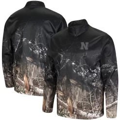 Men's Colosseum Black/Realtree Camo Nebraska Huskers Creek Quarter-Zip Jacket