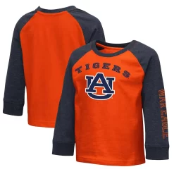 Toddler Colosseum Heathered Orange Auburn Tigers Long Sleeve Raglan T-Shirt
