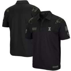 Men's Colosseum Black Illinois Fighting Illini OHT Military Appreciation Sierra Polo