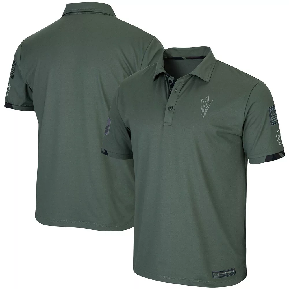 Men's Colosseum Green Arizona State Sun Devils OHT Military Appreciation Echo Polo