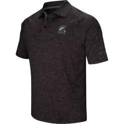 Men's Colosseum Black Michigan State Spartans Down Swing Polo