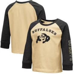 Toddler Colosseum Heathered Gold Colorado Buffaloes Long Sleeve Raglan T-Shirt