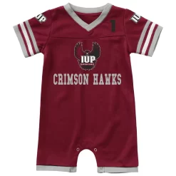 Newborn & Infant Colosseum Crimson Indiana Hoosiers Bumpo Football Logo Romper