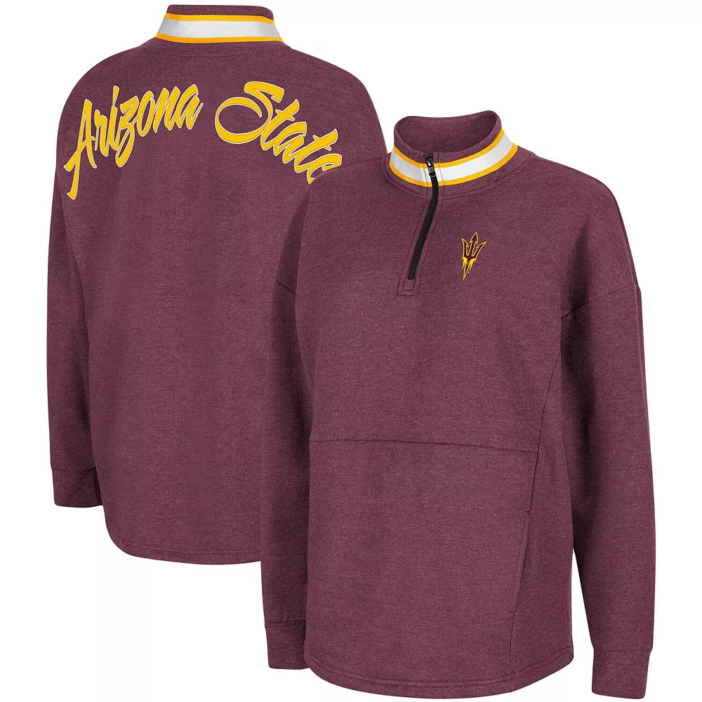 Women's Colosseum Maroon Arizona State Sun Devils Alice 2-Hit Fleece Quarter-Zip Jacket - Image 2