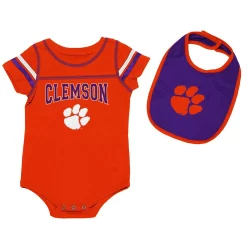 Newborn & Infant Colosseum Orange/Purple Clemson Tigers Chocolate Bodysuit & Bib Set