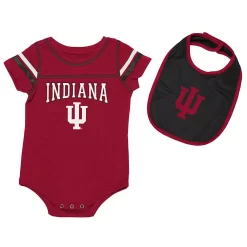 Newborn & Infant Colosseum Crimson/Black Indiana Hoosiers Chocolate Bodysuit & Bib Set
