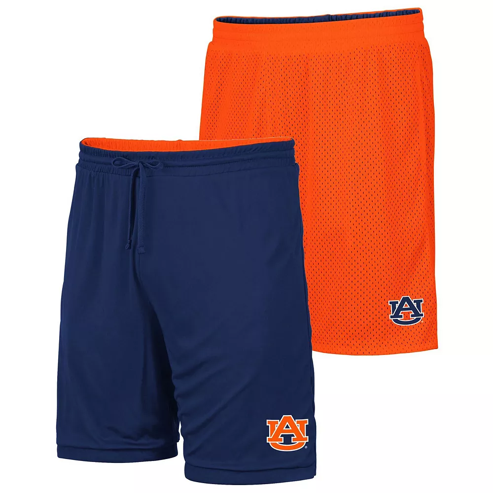 Men's Colosseum Orange/Navy Auburn Tigers Wiggum Reversible Logo Shorts