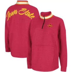 Women's Colosseum Cardinal Iowa State Cyclones Alice 2-Hit Fleece Quarter-Zip Jacket