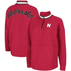 Women's Colosseum Scarlet Nebraska Huskers Alice 2-Hit Fleece Quarter-Zip Jacket