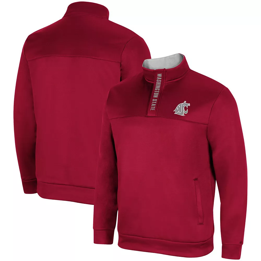 Men's Colosseum Crimson Washington State Cougars No Tomorrow Quarter-Zip Jacket