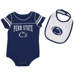 Newborn & Infant Colosseum Navy/White Penn State Nittany Lions Chocolate Bodysuit & Bib Set