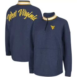 Women's Colosseum Navy West Virginia Mountaineers Alice 2-Hit Fleece Quarter-Zip Jacket