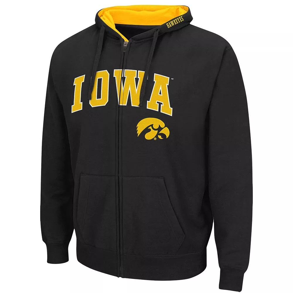 Men's Colosseum Black Iowa Hawkeyes Arch & Logo 3.0 Full-Zip Hoodie - Image 3