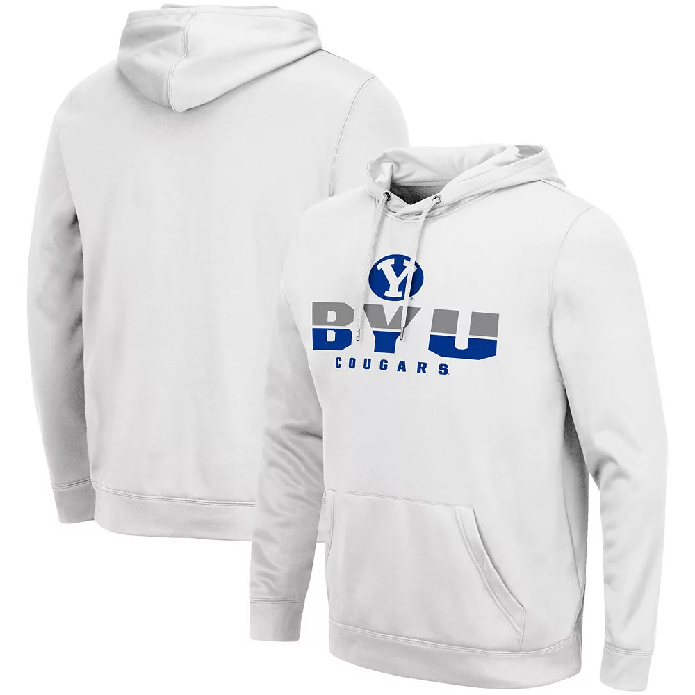 Men's Colosseum White BYU Cougars Lantern Pullover Hoodie - Image 2