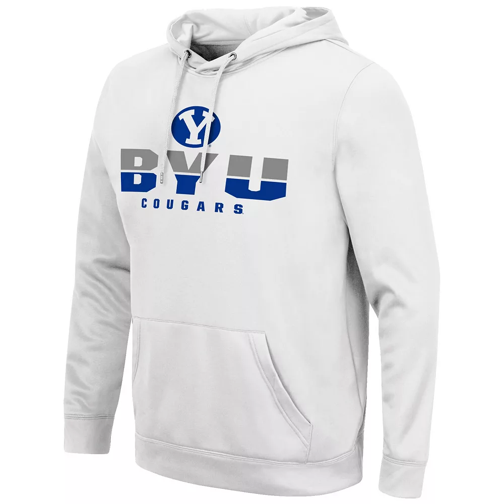 Men's Colosseum White BYU Cougars Lantern Pullover Hoodie - Image 3