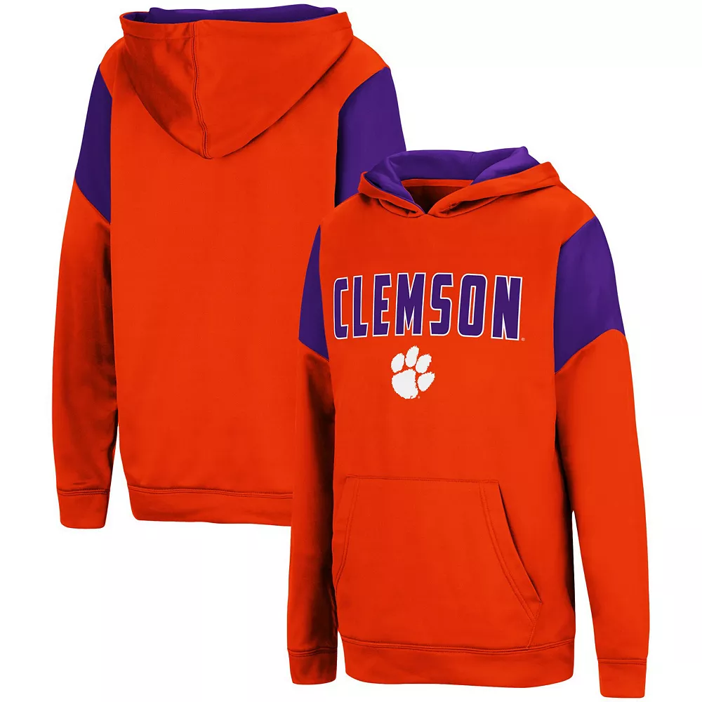Youth Colosseum Orange Clemson Tigers VF Cut Sew Pullover Hoodie - Image 2