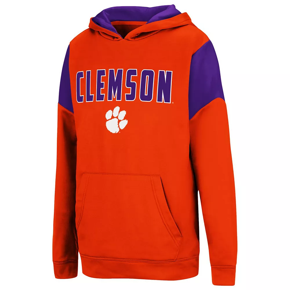 Youth Colosseum Orange Clemson Tigers VF Cut Sew Pullover Hoodie - Image 3
