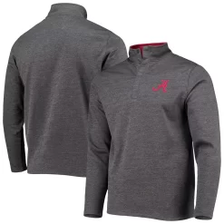 Men's Colosseum Heathered Charcoal Alabama Crimson Tide Roman Pullover Jacket