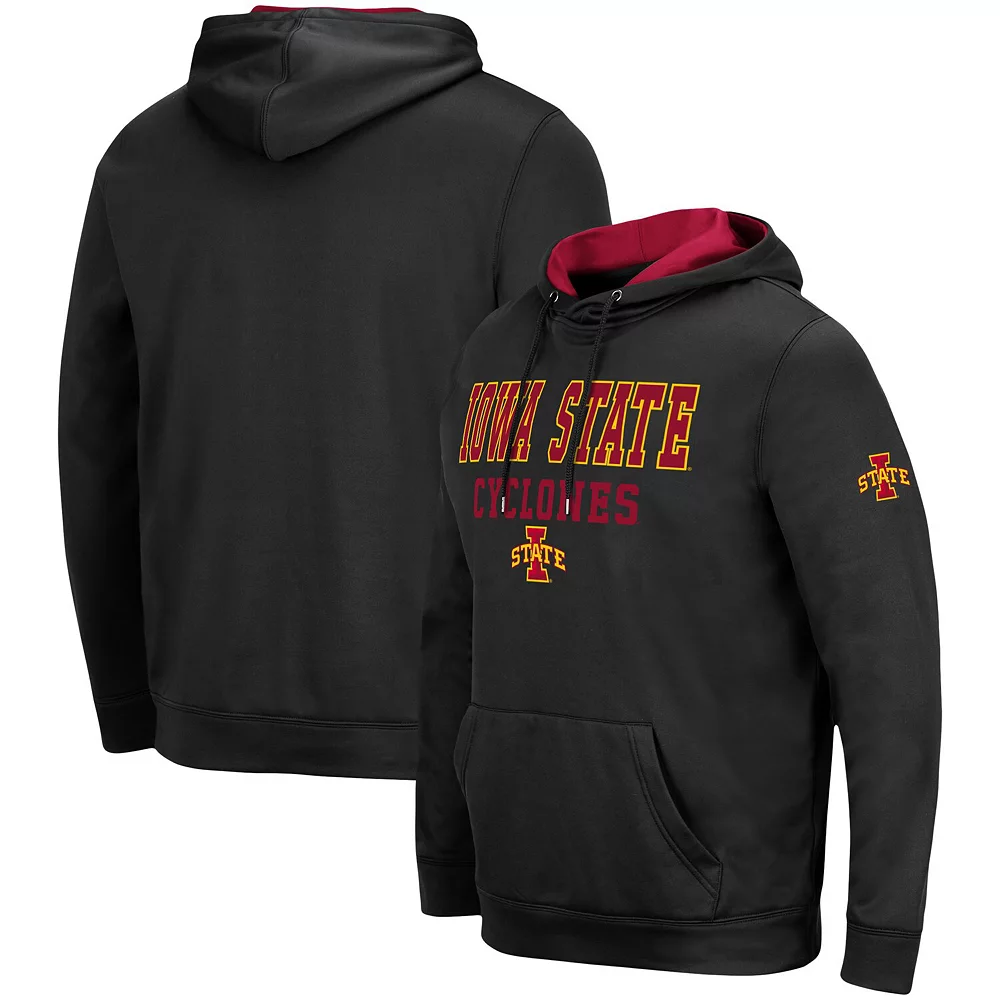 Men's Colosseum Black Iowa State Cyclones Sunrise Pullover Hoodie - Image 2