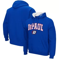 Men's Colosseum Royal DePaul Blue Demons Arch And Logo Pullover Hoodie