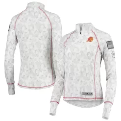 Women's Colosseum White USC Trojans OHT Military Appreciation Officer Arctic Camo 1/4-Zip Jacket