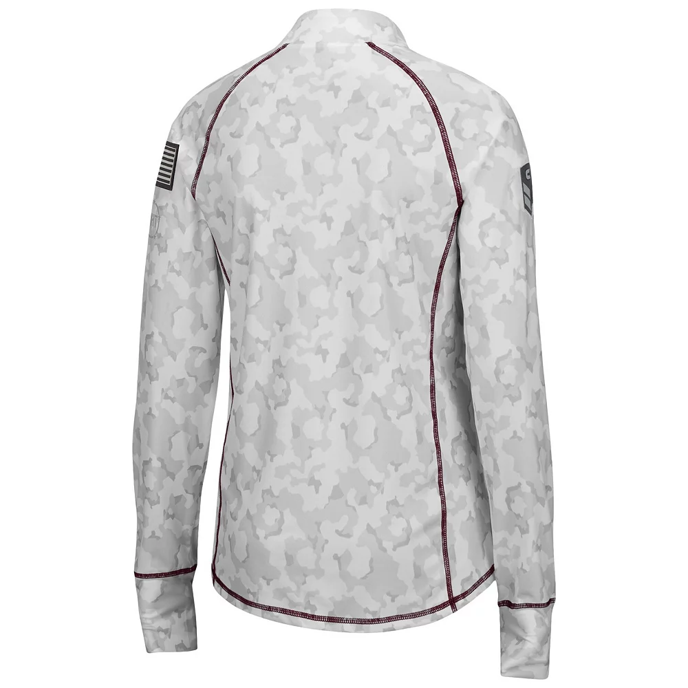 Women's Colosseum White Virginia Tech Hokies OHT Military Appreciation Officer Arctic Camo 1/4-Zip Jacket - Image 4