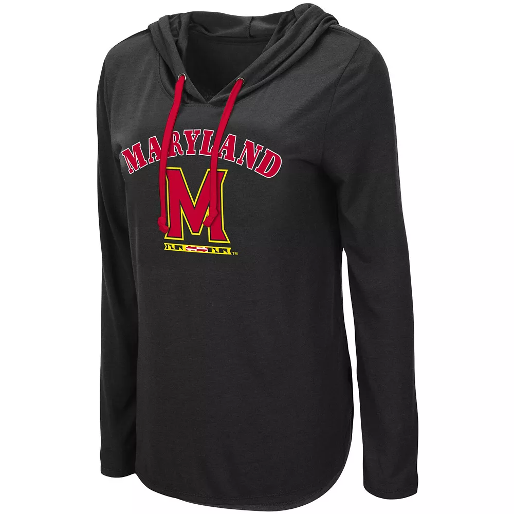 Women's Colosseum Black Maryland Terrapins My Lover Hoodie Long Sleeve T-Shirt - Image 3