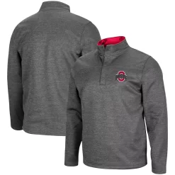 Men's Colosseum Heathered Charcoal Ohio State Buckeyes Roman Pullover Jacket