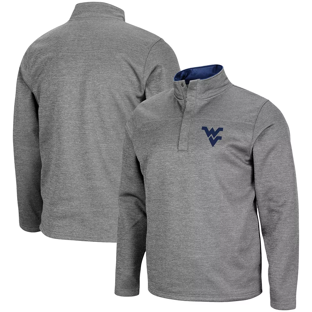 Men's Colosseum Heathered Charcoal West Virginia Mountaineers Roman Pullover Jacket