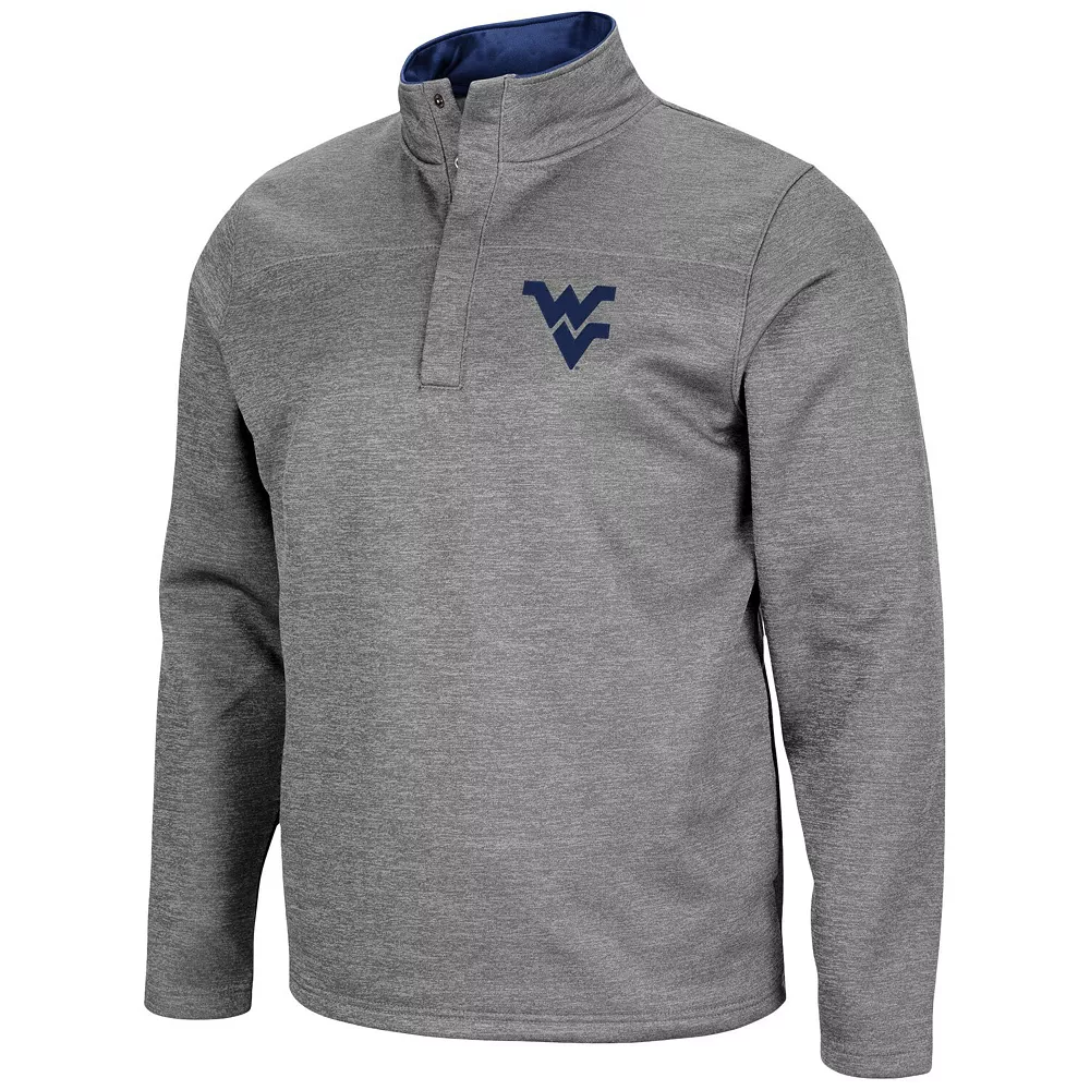 Men's Colosseum Heathered Charcoal West Virginia Mountaineers Roman Pullover Jacket - Image 3