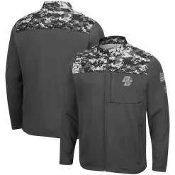 Men's Colosseum Charcoal Boston College Eagles OHT Military Appreciation Digi Camo Full-Zip Jacket