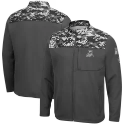 Men's Colosseum Charcoal Arizona Wildcats OHT Military Appreciation Digi Camo Full-Zip Jacket