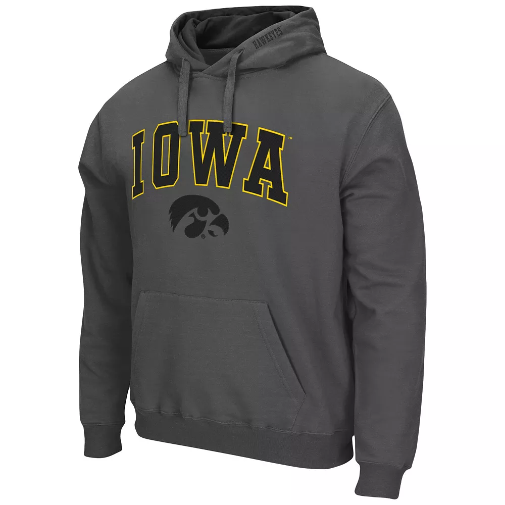 Men's Colosseum Charcoal Iowa Hawkeyes Arch & Logo 3.0 Pullover Hoodie - Image 3