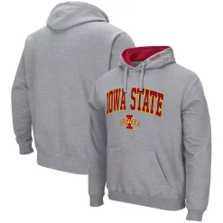 Men's Colosseum Heathered Gray Iowa State Cyclones Arch & Logo 3.0 Pullover Hoodie