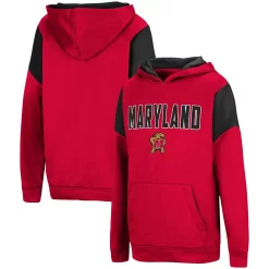 Youth Colosseum Red Maryland Terrapins VF Cut Sew Pullover Hoodie