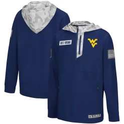 Youth Colosseum Navy/Arctic Camo West Virginia Mountaineers OHT Military Appreciation Shellback Quarter-Zip Hoodie