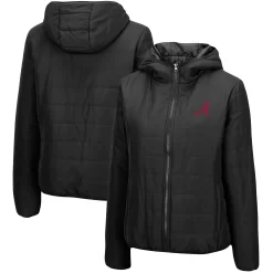 Women's Colosseum Black Alabama Crimson Tide Arianna Full-Zip Puffer Jacket