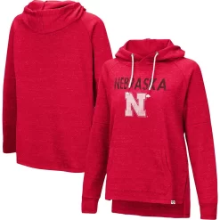 Women's Colosseum Scarlet Nebraska Huskers Nollie Raglan Slub Pullover Hoodie
