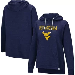 Women's Colosseum Navy West Virginia Mountaineers Nollie Slub Raglan Pullover Hoodie