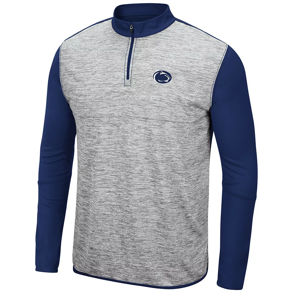 Men's Colosseum Heathered Gray/Navy Penn State Nittany Lions Prospect Quarter-Zip Jacket - Image 3