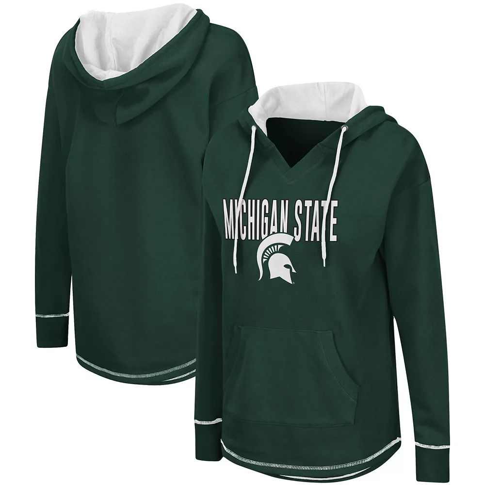 Women's Colosseum Green Michigan State Spartans Tunic Pullover Hoodie - Image 2