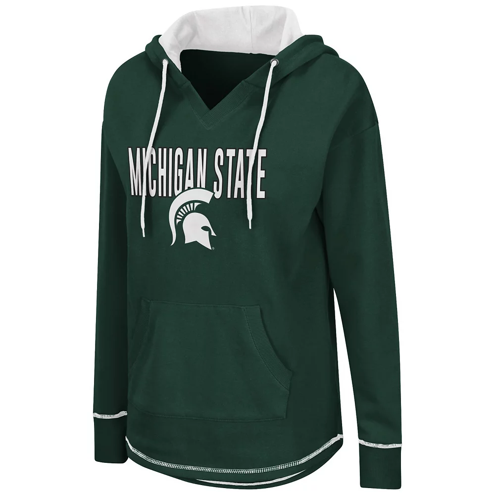 Women's Colosseum Green Michigan State Spartans Tunic Pullover Hoodie - Image 3