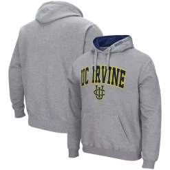 Men's Colosseum Heathered Gray UC Irvine Anteaters Arch And Logo Pullover Hoodie