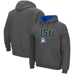 Men's Colosseum Charcoal San Jose State Spartans Arch And Logo Pullover Hoodie